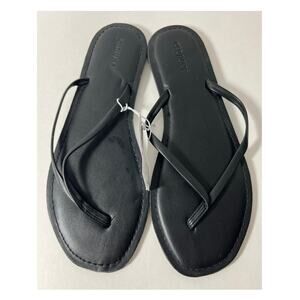 NWT Old Navy Women’s Faux Leather Capri Sandals Flip Flops Black Size 9